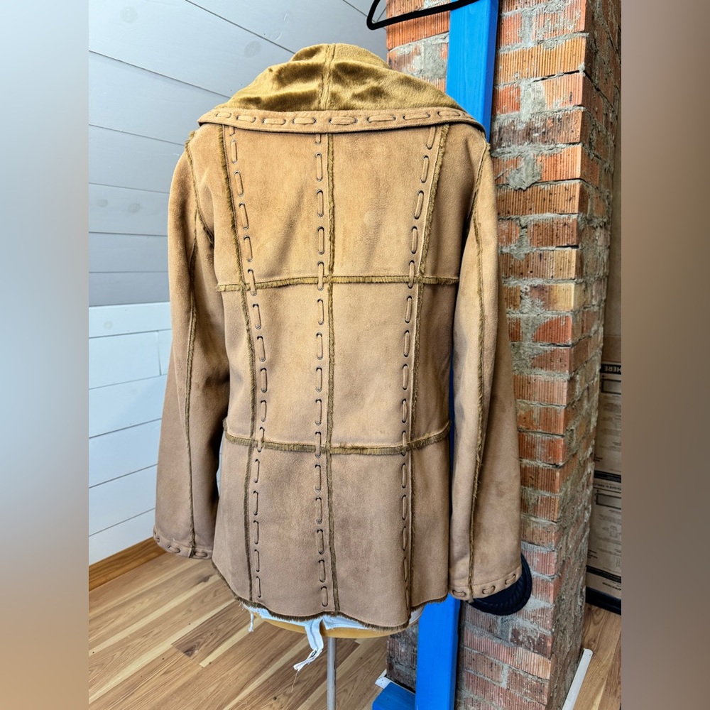 Faux Sheepskin Shearling Patchwork Coat by Dennis Basso